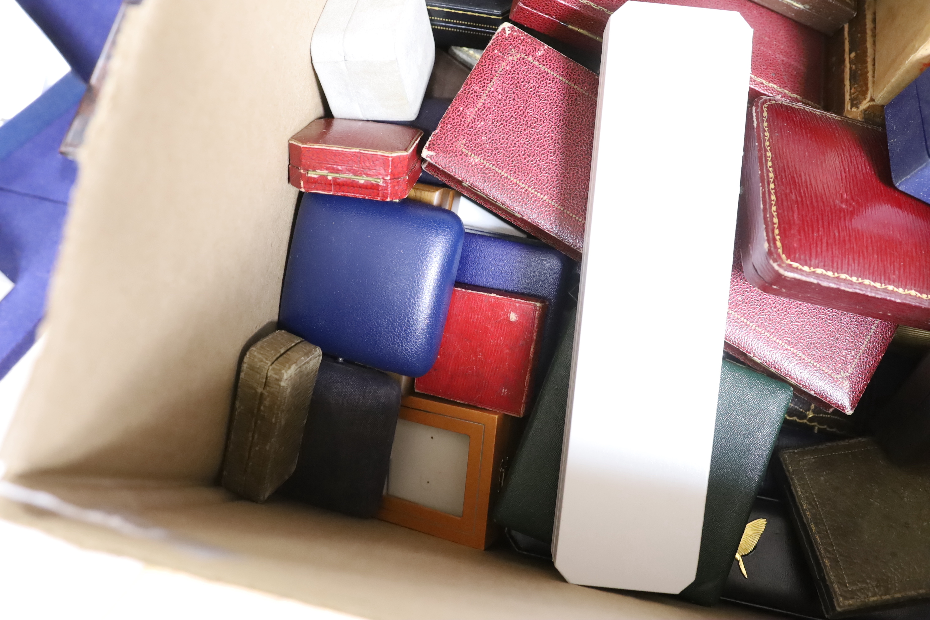 A quantity of assorted jewellery boxes including Chopard and Lane Crawford.